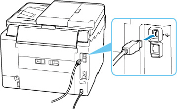 tulostin, jossa on USB-kaapeli